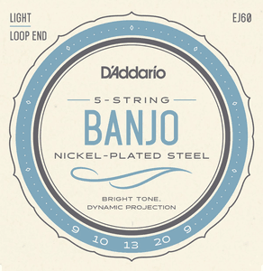 D'Addario Nickel Wound Loop End 5 String Banjo Strings