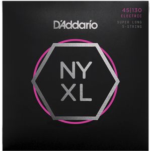 D'Addario NYXL Electric Bass Strings NYXL45130SL Super Long Scale 5-Str Reg Lt 45-130