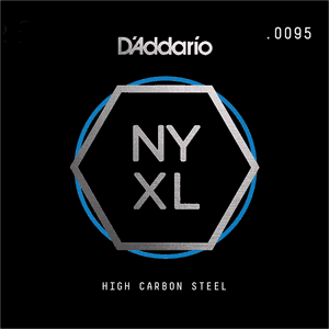 D'Addario NYXL High Carbon Steel Single Strings NYS0095 NYXL Plain Steel .0095
