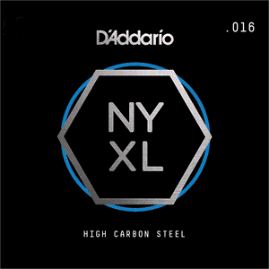 D'Addario NYXL High Carbon Steel Single Strings NYS016 NYXL Plain Steel .016