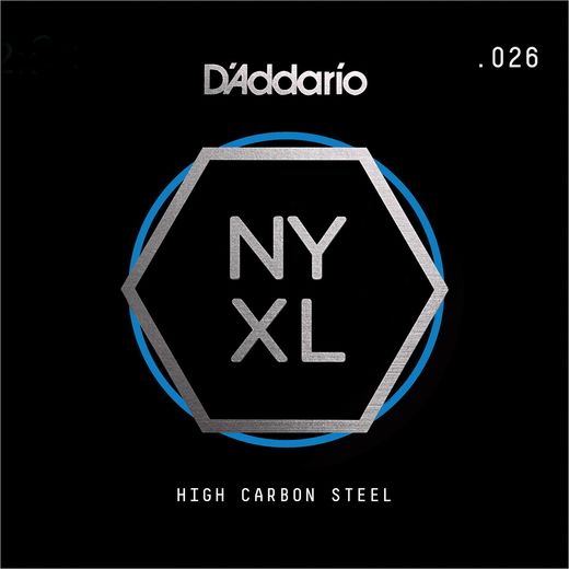 D'Addario NYXL High Carbon Steel Single Strings NYS026 NYXL Plain Steel .026