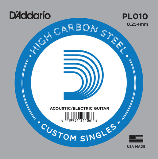 D'Addario Plain Steel Single Strings PL010