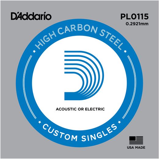 D'Addario Plain Steel Single Strings PL0115