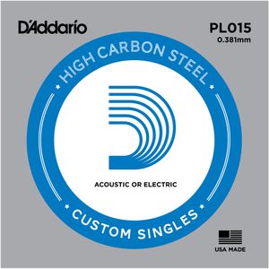 D'Addario Plain Steel Single Strings PL015