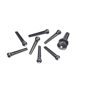 D'Addario Plastic Bridge & End Pins Set PWPS10 Black with Ivory Dot
