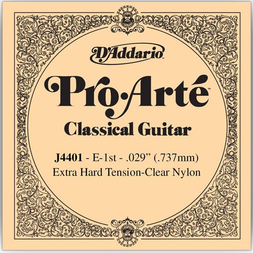 D'Addario Pro Arte Single Classical Guitar Strings - Extra Hard Tension J4401 X-Hard E 1st
