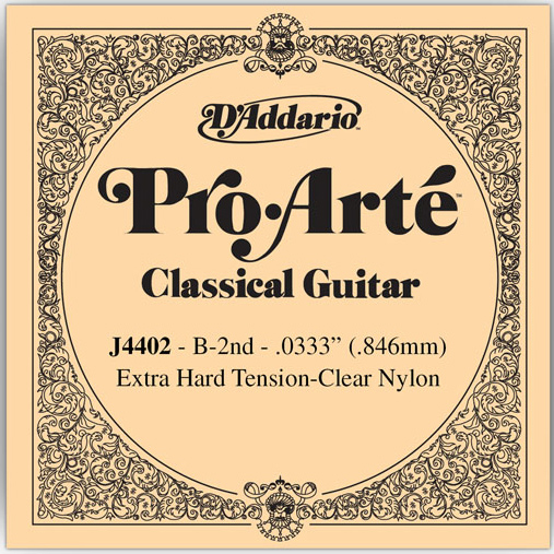 D'Addario Pro Arte Single Classical Guitar Strings - Extra Hard Tension J4402 X-Hard B 2nd