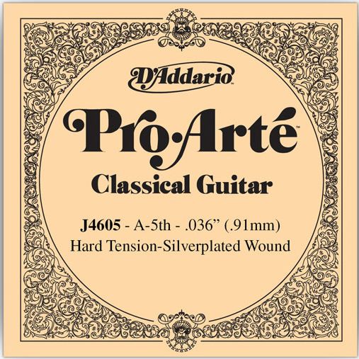 D'Addario Pro Arte Single Classical Guitar Strings - Hard Tension J4605 Hard A 5th