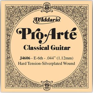 D'Addario Pro Arte Single Classical Guitar Strings - Hard Tension J4606 Hard E 6th