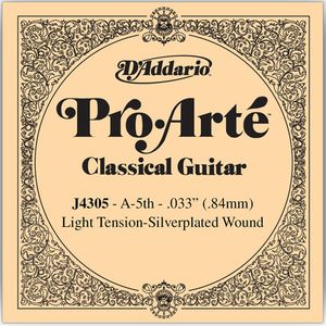 D'Addario Pro Arte Single Classical Guitar Strings - Light Tension J4305 A 5th