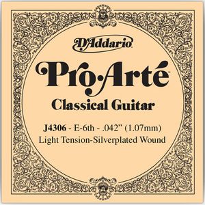 D'Addario Pro Arte Single Classical Guitar Strings - Light Tension J4306 E 6th