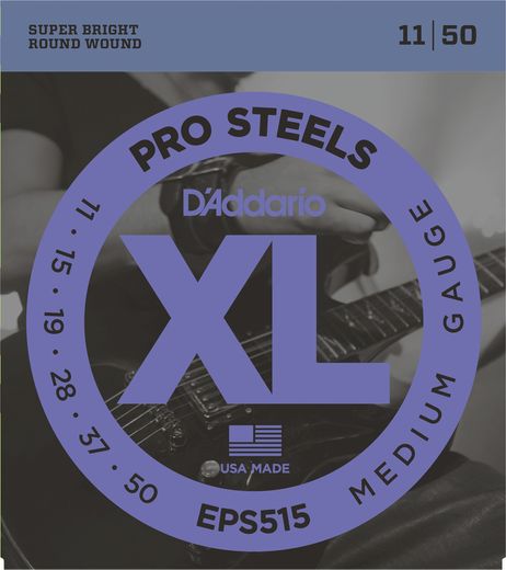 D'Addario ProSteels Round Wound Electric Guitar Strings EPS515 Medium 11-50