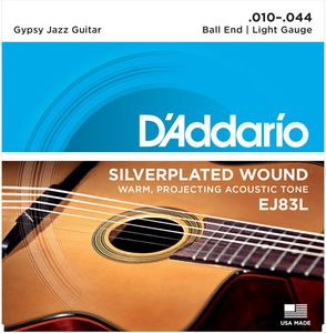 D'Addario Silver Wound Gypsy Jazz Acoustic Guitar Strings EJ83L Light 10-44