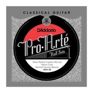 D'Addario SNN-3B Pro Arte Silver Plated Copper on Nylon Core Classical Guitar Half Set, Normal Tension