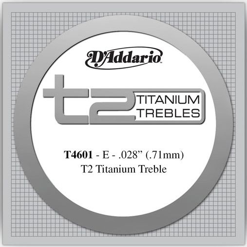 D'Addario Titanium Treble Single Strings T4601 28 Hard