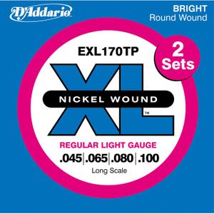 D'Addario EXL Nickel Wound Electric Bass Strings - Twin Pack (2 Sets)
