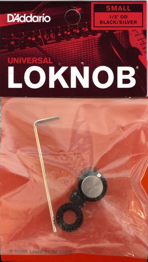 D'Addario Universal LokNob Knob Solution, Pro Small - Black/Silver