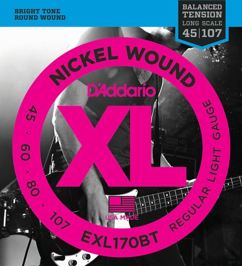D'Addario XL Balanced Tension Nickel Wound Electric Bass Strings