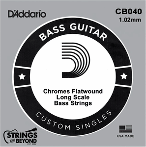 D'Addario XL Chromes Flat Wound Bass Single Strings CB040
