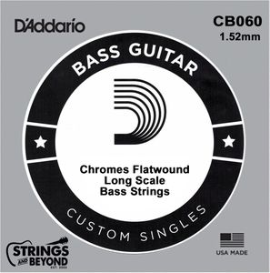 D'Addario XL Chromes Flat Wound Bass Single Strings CB060