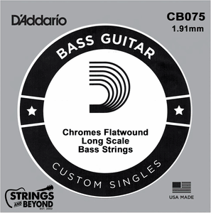 D'Addario XL Chromes Flat Wound Bass Single Strings CB075