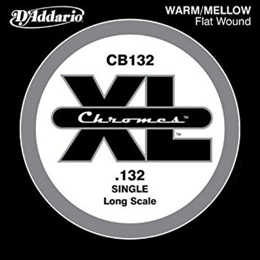 D'Addario XL Chromes Flat Wound Long Scale Single Bass String .132