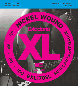 D'Addario XL Nickel Wound Electric Bass Strings EXL170SL Super Long Scale 45-100