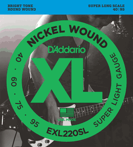 D'Addario XL Nickel Wound Electric Bass Strings EXL220SL Super Long Scale 40-95