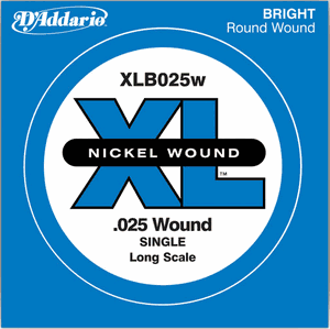 D'Addario XL Nickel Wound Electric Bass Strings, Long Scale  XLB025W