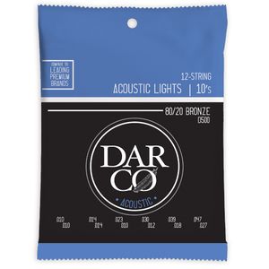 Darco D500 80/20 Bronze Acoustic Guitar Strings 12 String Light 12-54