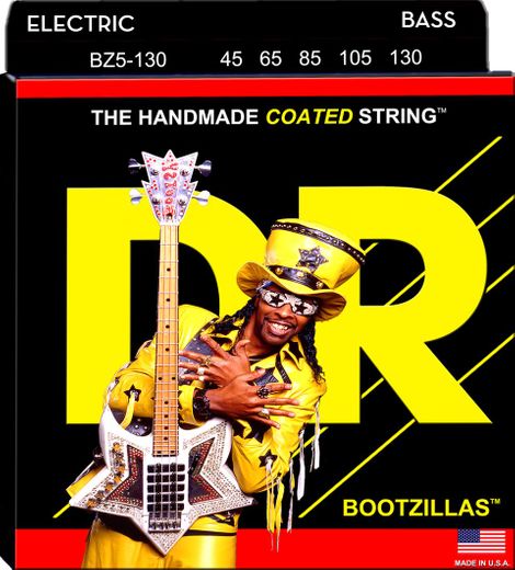 DR Bootsy Collins "Bootzillas" Coated Stainless Steel Electric Bass Strings BZ5-130 Med 5s 45-130