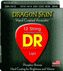 DR Dragonskin K3 Coated 12-String Acoustic Guitar Strings Light 10-48