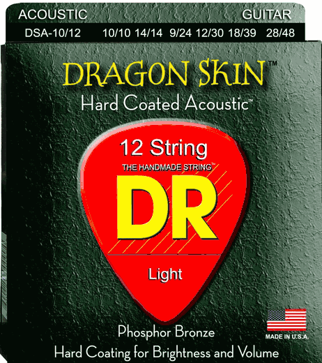 DR Dragonskin K3 Coated 12-String Acoustic Guitar Strings Light 10-48