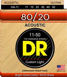 DR Hi-Beam 80/20 Bronze Acoustic Guitar Strings HA-11 Lite-Med 11-50
