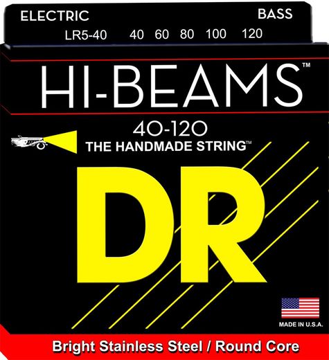 DR Hi-Beam Stainless Steel Bass Guitar Strings LR5-40 Lite 5s 40-120