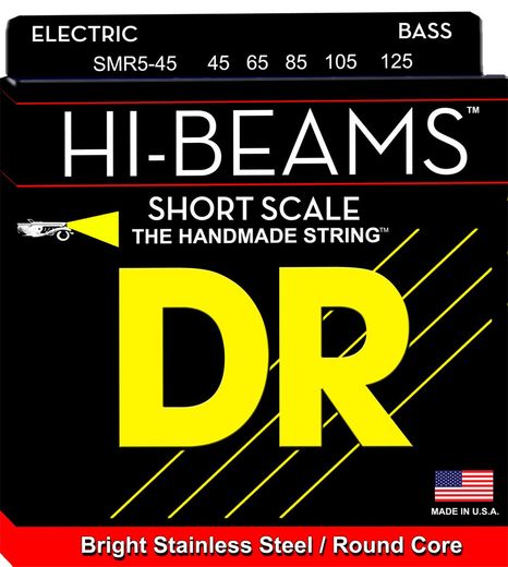 DR Hi-Beam Stainless Steel Bass Guitar Strings SMR5-45 Med 5s Short 45-125