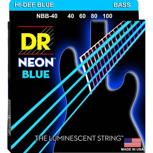 DR Hi-Def Neon Blue K3 Coated Electric Bass Strings