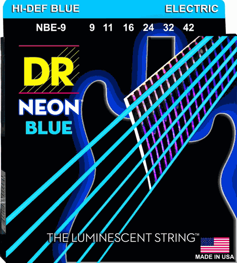 DR Hi-Def Neon Blue K3 Coated Electric Guitar Strings