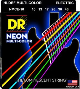 DR Hi-Def Neon Multi-Color K3 Coated Electric Guitar Strings NMCE-10 Medium 10-46