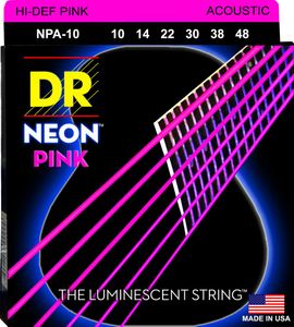 DR Hi-Def Neon Pink K3 Coated Acoustic Guitar Strings