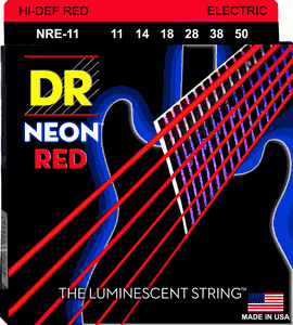 DR Hi-Def Neon Red K3 Coated Electric Guitar Strings NRE-11 Heavy 11-50