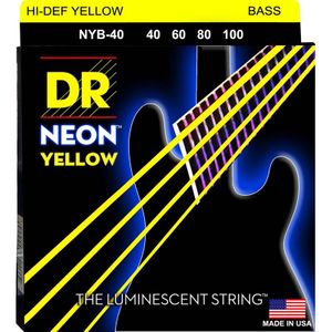 DR Hi-Def Neon Yellow K3 Coated Electric Bass Strings NYB-40 Lite 40-100