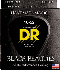 DR K3 Black Beauties Coated Electric Guitar Strings BKE-10/52 Big-n-Hvy 10-52