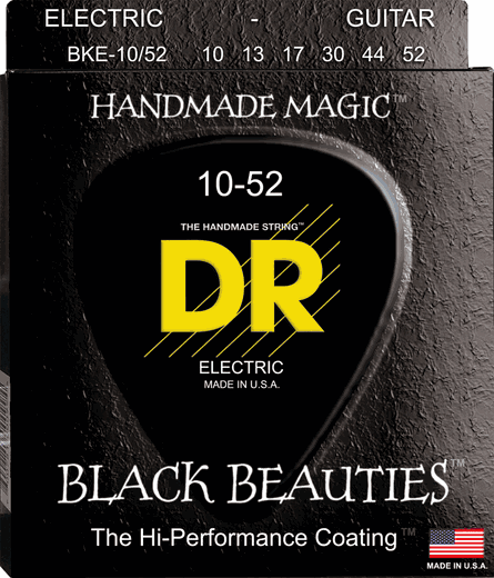 DR K3 Black Beauties Coated Electric Guitar Strings BKE-10/52 Big-n-Hvy 10-52