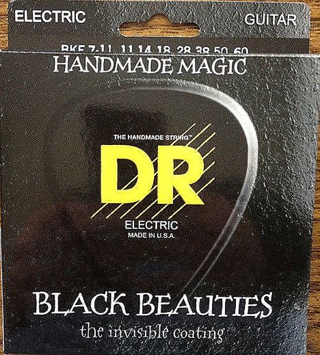 DR K3 Black Beauties Coated Electric Guitar Strings BKE7-11 7 Str X-Hvy 11-60