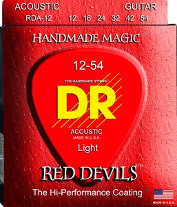DR K3 Red Devils Coated Acoustic Guitar Strings RDA-12 Medium 12-54