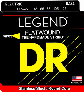 DR Legend Hi-Beam Flats Flatwound Bass Strings FL5-45 Med 5s 45-125