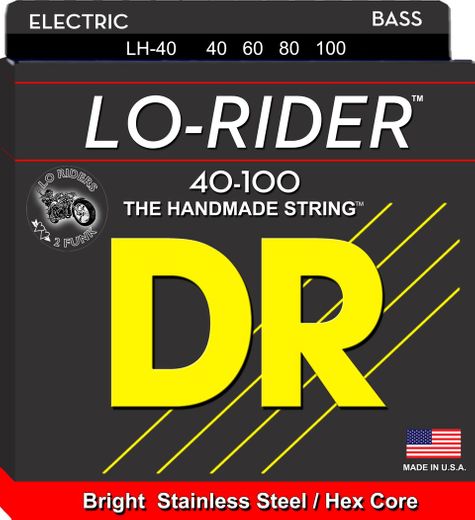 DR Lo-Rider Stainless Steel Bass Guitar Strings LH-40 Lite 40-100