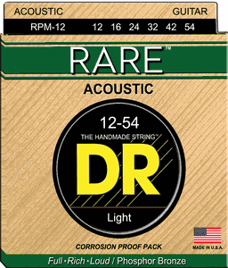 DR Rare Phosphor Bronze Acoustic Guitar Strings RPM-12 Light 12-54