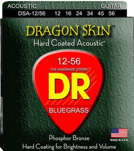 DR Strings Dragonskin K3 Coated Acoustic Guitar Strings DSA-12/56 Bluegrass 12-56